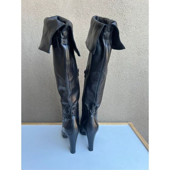 ZOCAL VERO CUOIO Heeled Boots Black Leather Knee High Womens Size 37 (US 7) - Picture 5 of 12
